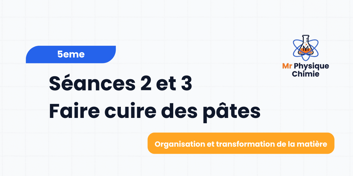 5eme séance 2 faire cuire des pâtes