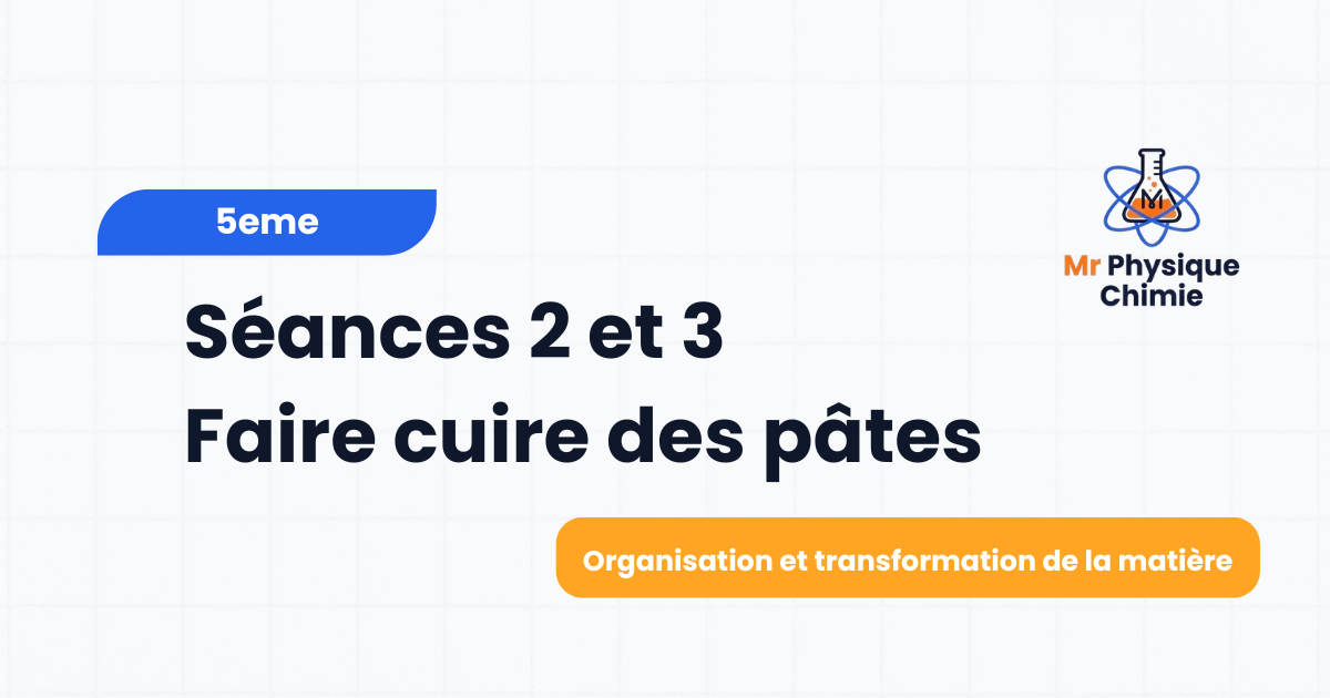 5eme séance 2 faire cuire des pâtes